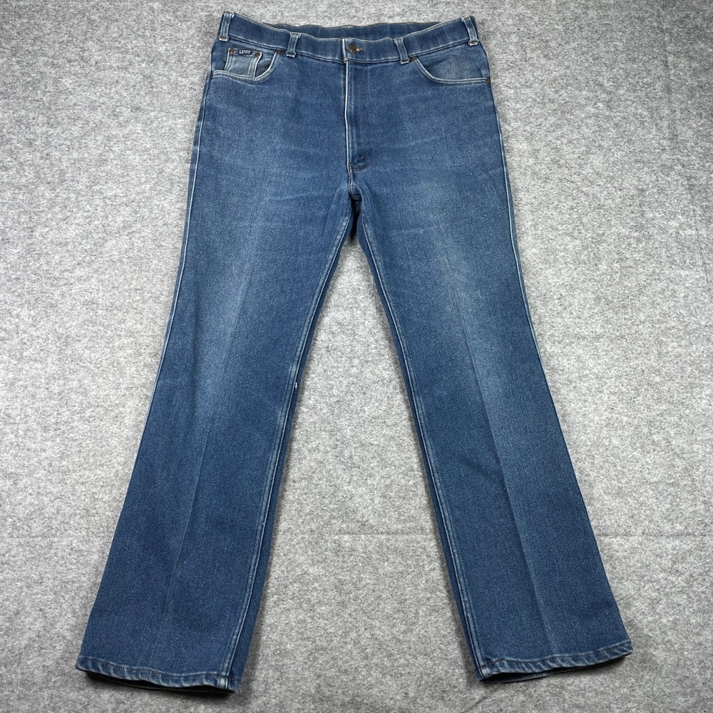 Vintage 70s Levis Jeans Mens 38x30 (Fits 36x30) Blue Skosh More Room Orange Tab